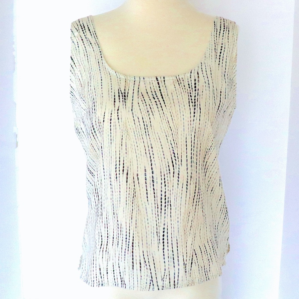 rag & bone boxy off-white tank in 'Riptide' print